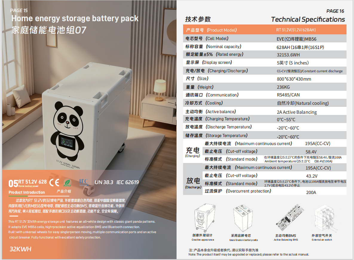 32 kWh home energy storage battery